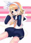  arm_warmers bad_id bad_pixiv_id bangs black_shorts blonde_hair blouse blue_eyes blush bow character_name hair_bow hair_ornament hairclip hand_on_headphones hands_on_headphones headphones kagamine_rin masaki_(celesta) microwave ribbon sailor_collar short_hair shorts sitting sleeveless solo string swept_bangs vocaloid white_blouse white_bow yellow_ribbon 