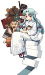  absurdres blue_hair character_doll character_request hamada_yoshikazu highres japanese_clothes kimono kiriha_(tsugumomo) long_hair official_art pointy_ears red_eyes simple_background socks solo tabi tsugumomo white_background 