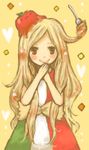  1st-mn food_themed_clothes fork italy long_hair lowres original pasta-chan smile solo tomato 