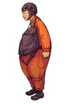  advance_wars advance_wars:_dual_strike backpack bag bodysuit boots clenched_hand fat fat_man full_body goggles helmet highres hirata_ryou male_focus military military_uniform official_art profile simple_background solo standing uniform yamamoto_(advance_wars) 