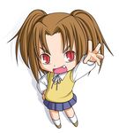  blue_skirt chibi fang kasuga_yukihito skirt solo tsukihime yumizuka_satsuki 