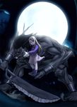  1girl berserker fate/stay_night fate_(series) full_moon illyasviel_von_einzbern in_palm monster moon sword taru_neko weapon 