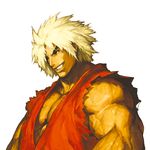  blonde_hair capcom dougi grin highres ken_masters male_focus muscle nona official_art sleeveless smile solo street_fighter svc_chaos 