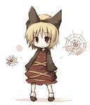  blonde_hair chibi dollar kurodani_yamame lowres silk solo spider_web touhou 