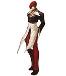  choker closed_eyes hair_over_one_eye highres male_focus nona official_art pants red_hair red_pants snk solo svc_chaos the_king_of_fighters yagami_iori 