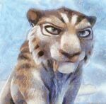  blue_eyes ear_piercing feline female feral fur ice_age mammal piercing sabertooth shira shira_(ice_age) smilodon tiger white_fur 