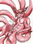  balls canine cum erection fox holding_penis kurama kyuubi kyuubidmzf0x male mammal masturbation muscles naruto pecs penis solo tailed_beast 