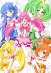  aoki_reika bad_id bad_pixiv_id boots bow choker cure_beauty cure_happy cure_march cure_peace cure_sunny full_body green_shorts green_skirt hair_flaps haruhiko_pearl highres hino_akane_(smile_precure!) hoshizora_miyuki kise_yayoi knee_boots magical_girl midorikawa_nao multiple_girls orange_choker pink_bow pink_choker pink_shorts pink_skirt precure shorts shorts_under_skirt skirt smile_precure! yellow_bow yellow_choker 