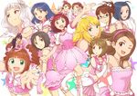  akizuki_ritsuko amami_haruka bare_shoulders blush dani-ikapi dress floral_(idolmaster) futami_ami futami_mami ganaha_hibiki gloves hagiwara_yukiho hoshii_miki idolmaster idolmaster_(classic) kikuchi_makoto kisaragi_chihaya long_hair minase_iori miura_azusa multiple_girls open_mouth outstretched_arm outstretched_hand shijou_takane short_hair smile takatsuki_yayoi v 