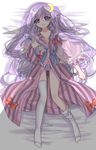  alternate_hairstyle bad_id bad_pixiv_id bow crescent crescent_hair_ornament crying crying_with_eyes_open fei_(songyijie) frills hair_bow hair_ornament highres long_hair long_sleeves panties patchouli_knowledge purple_eyes purple_hair shadow shawl socks solo striped striped_panties tears touhou underwear very_long_hair wide_sleeves you_gonna_get_raped 