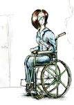  1girl amputee hospital quadruple_amputee short_hair wheelchair 
