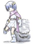  blue_eyes blue_hair bow dragon_quest dragon_quest_v flora's_daughter kugelschreiber rockbomb short_hair simple_background smile white_background yellow_bow 
