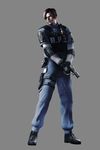  1boy absurdres capcom gun highres leon_s_kennedy male male_focus official_art resident_evil resident_evil_operation_raccoon_city shoes solo weapon 