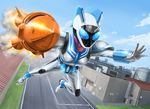  antennae belt flying highres kamen_rider kamen_rider_fourze_(series) kamen_rider_nadeshiko kuchibiru_keisuke male_focus rocket solo 