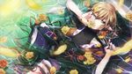  bad_id bad_pixiv_id blonde_hair flower green_eyes mizuhashi_parsee nicole_(lion) partially_submerged petals pointy_ears rose short_hair skirt solo symbolism touhou water yellow_flower yellow_rose 
