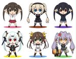  alice_(queen's_gate) aqua_hair black_hair black_legwear blonde_hair blue_eyes brown_eyes brown_hair chestnut_mouth chibi crossover ekaterina_kurae fingerless_gloves gloves gothic_lolita gourd green_eyes gun huang_lingyin hyakka_ryouran_samurai_girls infinite_stratos k-on! lolita_fashion mallet minami-ke minami_kana multiple_girls nakano_azusa naoe_kanetsugu_(hyakka_ryouran) p_niisan purple_hair queen's_gate red_eyes sakuragaoka_high_school_uniform school_uniform seikon_no_qwaser thighhighs trait_connection twintails weapon 