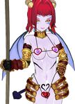  armor female hair horn plain_background polearm red_hair spade_tail succubus tattoo transgender transparent_background village_of_nightmare_(game) weapon 