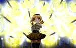  blonde_hair creator_connection crossed_arms drill_hair fate/zero fate_(series) fingerless_gloves gate_of_babylon gloves gun hat highres magical_girl magical_musket mahou_shoujo_madoka_magica tomoe_mami tukudanimoyou twin_drills twintails weapon yellow_eyes 