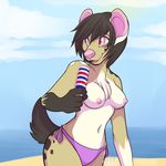  candy clothed clothing female hyena ice_cream mammal nipples skimpy solo strawberryneko topless 