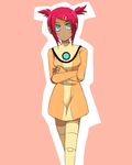  blue_eyes dark_skin female lowres red_hair sari_sumdac solo thighhighs transformers transformers_animated twintails 