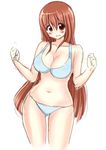  bad_id bad_pixiv_id bikini blush brown_eyes brown_hair clenched_hands long_hair midori_(midorinnn) navel original simple_background sketch solo swimsuit white_background 