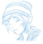  blush clothing hair hat jijix male monochrome not_furry piercing shale sketch solo 