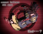  bad_id bad_pixiv_id black_hair engrish enomoto_takane gas_mask headphone_actor_(vocaloid) hood hoodie kagerou_project long_hair ranguage red_eyes solo twintails vocaloid 