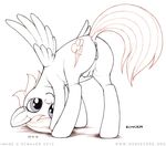  anatomically_correct anatomically_correct_pussy animal_genitalia anus ass_up black_and_white butt cutie_mark ecmajor equine equine_pussy female feral friendship_is_magic looking_back mammal monochrome my_little_pony pegasus plain_background presenting presenting_hindquarters presenting_pussy puffy_anus pussy rainbow_dash_(mlp) showing_off signature solo teats white_background wings 