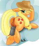  applejack_(mlp) balls blonde_hair butt cowboy_hat crossgender cutie_mark equine erection feral friendship_is_magic green_eyes hair hat horse long_hair looking_at_viewer male mammal my_little_pony penis pony rawrcharlierawr solo 