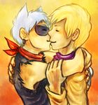  charmander gay haychel human humanized kissing male pok&eacute;mon riolu 