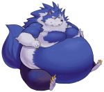  anthro barefoot belly big_belly blue_fur canine capcom chubby_cheeks claws clothed clothing darkstalkers fur hyper hyper_belly jon_talbain love_handles male mammal moobs morbidly_obese multicolored_fur navel obese obese_male open_mouth orange_eyes overweight overweight_male simple_background sitting solo steinfeld sweat sweatdrop thick_thighs toe_claws topless torn_clothing two_tone_fur video_games were werewolf white_background white_fur wide_hips wolf 