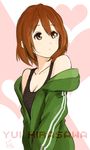  brown_eyes brown_hair highres hirasawa_yui jacket k-on! short_hair solo track_jacket zasshu_tamashii 