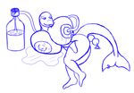  anthro big_breasts breast_squish breasts cetacean dragon-heart female huge_breasts hyper hyper_breasts jug lactating leaking mammal marine mess messy milf milk monochrome mother orca parent plain_background pump sex_toy whale 
