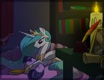 book bookcase castle equine famosity female feral friendship_is_magic hair horn horse long_hair mammal multi-colored_hair my_little_pony photo pony princess_celestia_(mlp) princess_luna_(mlp) quill skroll sleeping table twilight_sparkle_(mlp) unicorn winged_unicorn wings young 
