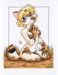  canine female fox looking_at_viewer mammal messy michele_light mud muddy nude solo 