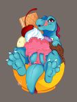  ambiguous_gender crocodile crocodilian dessert female feral food food_play ice_cream ice_cream_sundae nintendo pixiefyre pok&eacute;mon pok&eacute;mon_(species) reptile scalie solo sundae totodile video_games 