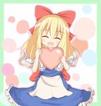  :d ^_^ apron blush bow capelet closed_eyes doll frills hair_bow happy heart long_hair long_skirt open_mouth shanghai_doll skirt smile solo touhou umi_suzume 