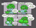  4koma basilisk be big_breasts breast_enlargement breast_expansion breasts chemical clothing comic crossgender dialog dialogue dress excited female femshard gorgon green_body green_nipples huge_breasts hybrid injection lizard nipples nude open_mouth reptile scalie shard shardshatter test text torn_clothing 