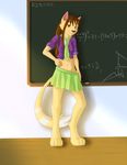  cat chalkboard classroom feline female math necktie undressing 