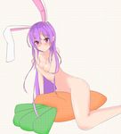  animal_ears artist_request ayajou_issa blush bunny_ears female no_tail nude purple_hair reisen_udongein_inaba touhou 