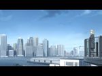  blonde_hair building city harbor letterboxed new_york original scenery seo_tatsuya skyline solo water 