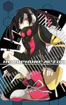  black_hair enomoto_takane hayase_(unreal) headphone_actor_(vocaloid) headphones kagerou_project long_hair looking_at_viewer red_eyes respirator shoes solo twintails vocaloid 