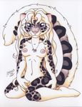  breasts feline female hi_res leopard looking_at_viewer mammal michele_light necklace nipples nude sitting snow_leopard solo 