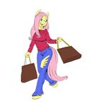  anthrofied equine female fluttershy_(mlp) friendship_is_magic hair horse human jobo37 kevinsano long_hair mammal my_little_pony plain_background pony solo white_background 