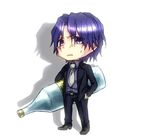  asagi-2580 bad_id bad_pixiv_id blue_hair bottle chibi fate/zero fate_(series) formal matou_byakuya necktie suit wavy_hair 