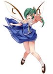  1girl character_name daiyousei female green_eyes green_hair s-syogo shoes solo touhou wings 
