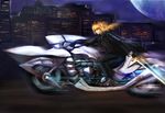  artoria_pendragon_(all) bad_id bad_pixiv_id blonde_hair blue_eyes city fate/zero fate_(series) formal ground_vehicle highres kisshots long_hair motion_blur motor_vehicle motorcycle necktie night night_sky pant_suit ponytail reverse_trap riding saber sky solo suit yamaha_v-max 
