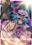  bad_id bad_pixiv_id bat_wings beni0012 blue_hair hat highres pink_eyes remilia_scarlet short_hair solo touhou wings 