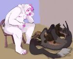 animal_genitalia anthro bear being_watched blush bodily_fluids bryn_(polar_bear) bush_dog butt_sniffing canid canine cuck_chair cuckold dripping erection feral genital_fluids genitals group guncht korwin looking_at_another male male/male mammal nude open_mouth penis polar_bear precum precum_drip size_difference smile sniffing tail tongue tongue_out trio ursine