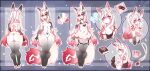 absurd_res anthro arm_markings back_markings black_body black_fur blush breasts canid canine clothing collar facial_markings female fluffy fluffy_fur fluffy_tail fox fur garter_belt garter_straps golden_collar hair harness head_markings heart_(marking) hi_res hip_markings jewelry leg_markings long_ears long_tail luna_(tsuki) mammal markings model_sheet multicolored_body navel pink_eyes pink_hair pink_nose pubic_markings shoulder_markings small_breasts socks_(marking) solo sweater tail tail_markings tekahika topwear white_body white_fur